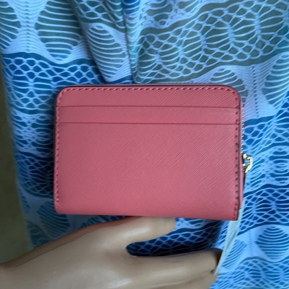 Michael Kors Medium ZipAround Card Case Wallet Grapefruit Leather - Picture 5 of 16